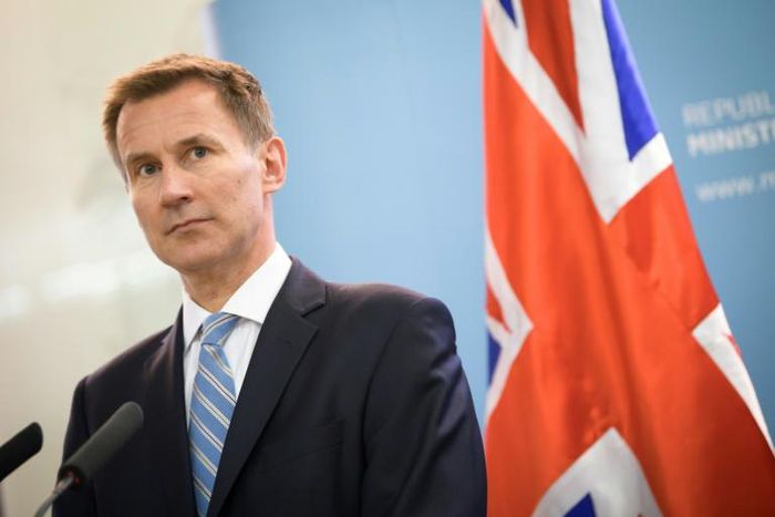 Britain's Foreign Secretary Jeremy Hunt was in the port city of Aden on Sunday