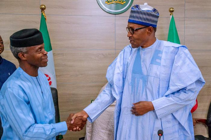 President Muhammadu Buhari with his Vice, Prof. Yemi Osinbajo (Twitter/MBuhari)