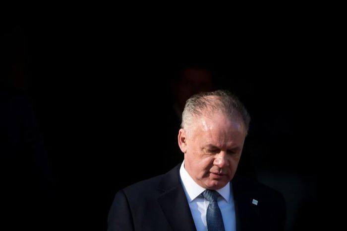 Slovak President Andrej Kiska (pictured February 2019) was asked by ethnic Hungarian MPs to veto legislation banning foreign national anthems at public events they had voted for "by mistake"