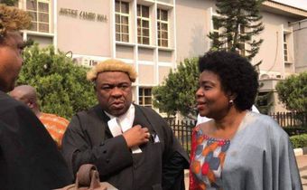 Former Minister Jumoke Akinjide with her lawyers