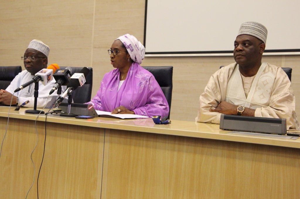 Nigeria's minister of finance, Zainab Ahmed and other ministry officials
