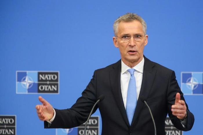 NATO Secretary General Jens Stoltenberg (pictured February 2019) said building work on a storage facility for US military equipment in Poland will start later in 2019 and is expected to take two years