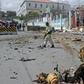 Somali forces stand guard outside a hotel near the presidential palace in Mogadishu last year after a Shabaab attack