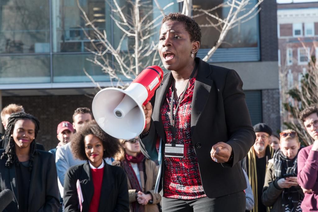 Umunna speaks at an Harvard Law School rally. (Harvard Law Today)