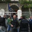 Israeli border police surround the entrance of the French cultural centre in annexed east Jerusalem during a previous diplomatic spat over an event it hosted in 2009