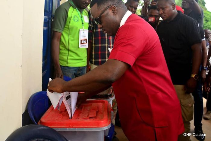 Ben Ayade casts his vote