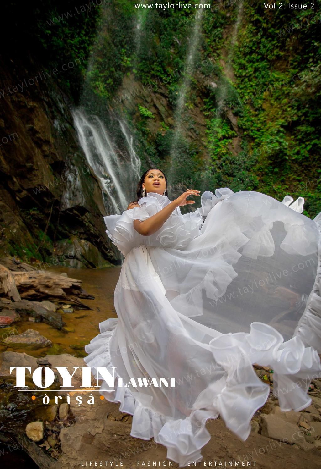 Toyin Lawani is transformed into the ethereal 'Orisa' for the cover of Taylor Live Magazine’s latest issue