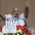 Indian Prime Minister Narendra Modi gestures during a campaign rally in Kolkata on Wednesday