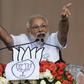 Indian Prime Minister Narendra Modi gestures during a campaign rally in Kolkata on Wednesday