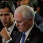 US Vice President Mike Pence (right) meets in Bogota with Venezuelan opposition leader and self-declared acting president Juan Guaido