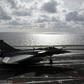 A Rafale fighter jet lands on the Charles De Gaulle in the Mediterranean on February 7, 2019.
