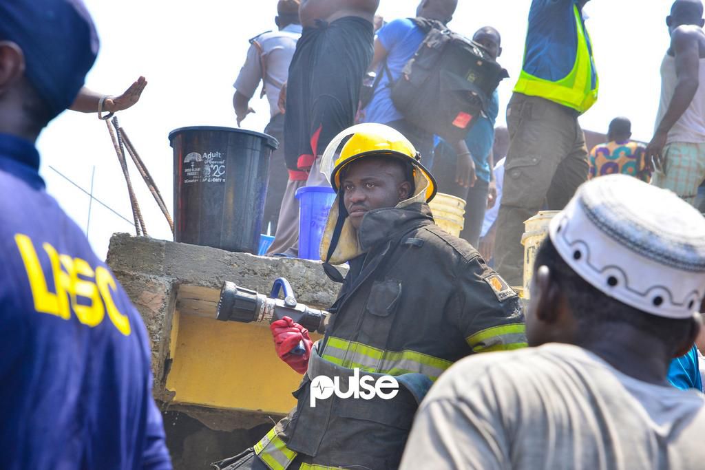 A fire fighter gazes into nothing (Pulse)