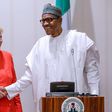 President Buhari in a handshake with German Chancellor Merkel at the State House (Thisday)