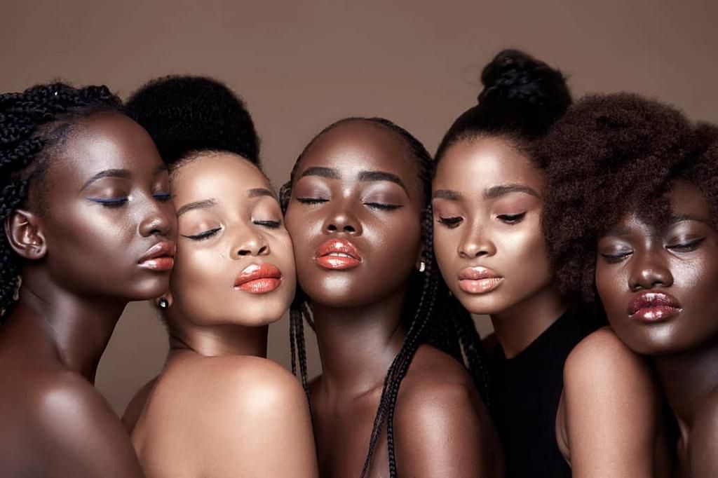 Michelle Gentry (middle) stuns in a campaign for her beauty line Michelle Beauty [Credit: Michelle Beauty]