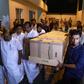 The body of Ansi Alibava, who was killed during the New Zealand mosque attacks, is carried upon arrival at Cochin International Airport in Kerala, India