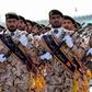 Members of Iran's Revolutionary Guard Corps (IRGC) march in September 2018 during the annual military parade marking the outbreak of the 1980-1988 war with Saddam Hussein's Iraq