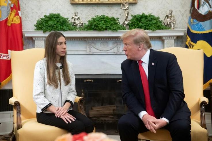 US President Donald Trump met with Fabiana Rosales, wife of Venezuelan opposition leader Juan Guaido, and demanded Russia end support for hard left president Nicolas Maduro.