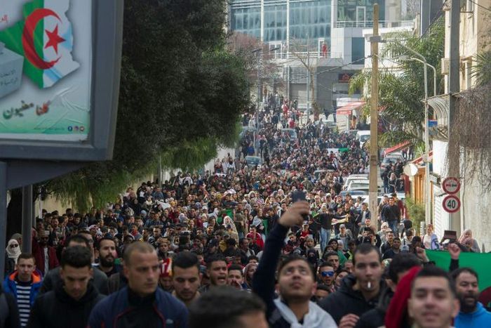 Thousands of students protested against Bouteflika's bid for a fifth term, with rallies in and around the capital Algiers and other cities