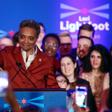 Chicago mayor elect Lori Lightfoot (C) gives an election night victory speech on April 2, 2019.