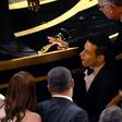 Rami Malek Falls Off Stage After Oscars Speech