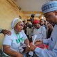 Saraki at his polling unit to cast his vote with his wife1