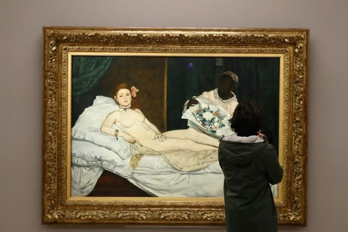The painting "Olympia" by French artist Edouard Manet has been renamed "Laure" after the woman who posed as a black maid