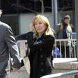 Actress Felicity Huffman did not speak to reporters as she arrived at the federal courthouse in Boston