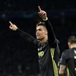 Cristiano Ronaldo celebrates after giving Juventus the lead against Ajax in their Champions League quarter-final first leg