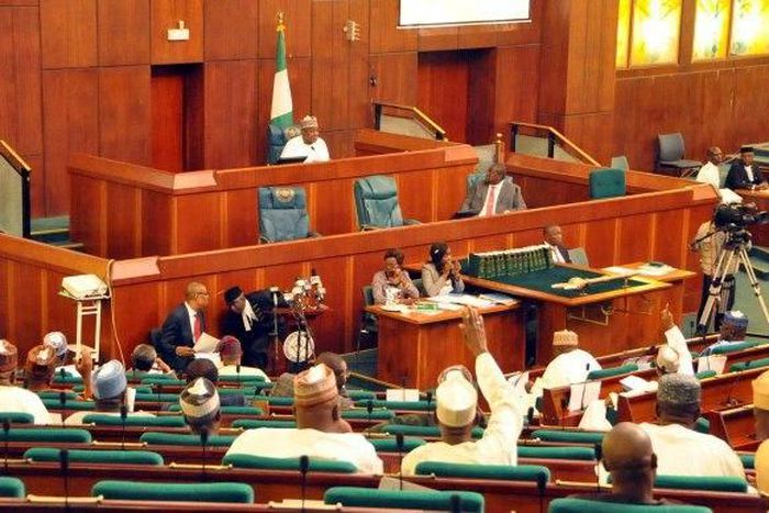 Nigerian lawmakers during a plenary