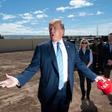 US President Donald Trump tours the border wall between the United States and Mexico in Calexico, California