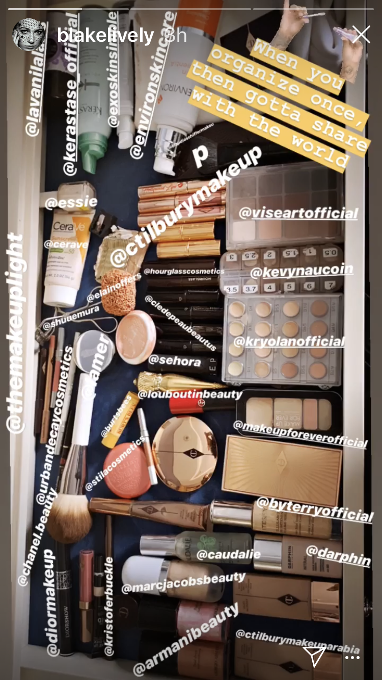 Blake Lively Just Instagramed Her Makeup Stash