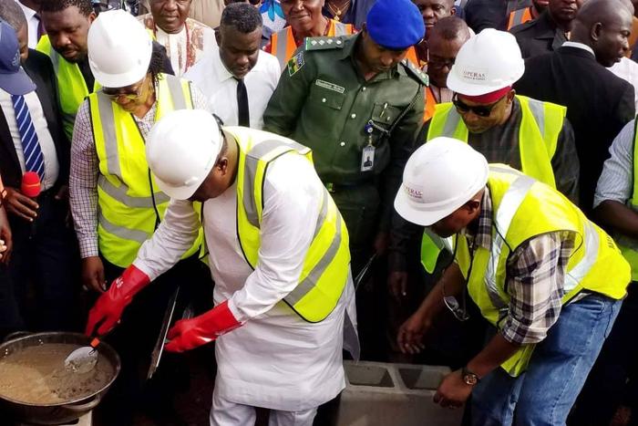 Enugu state Governor, Ifeanyi Ugwuanyi at the foundation laying ceremony for Enugu State University of Education [vanguardngr]