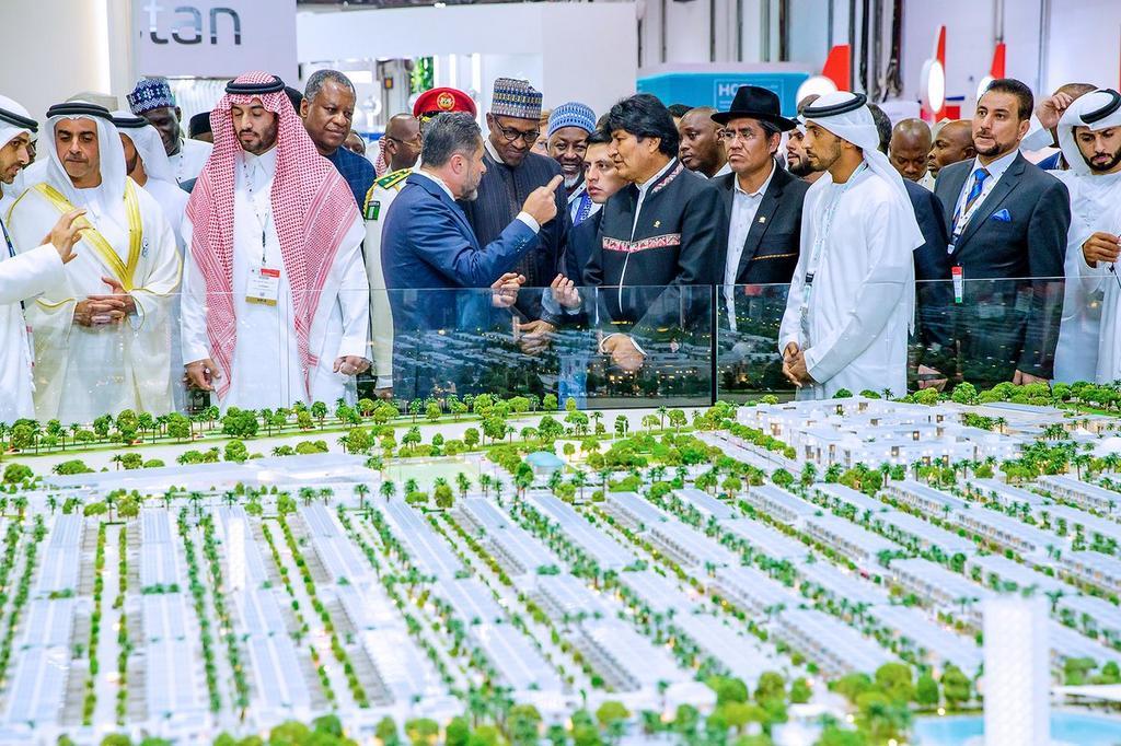 President Muhammadu Buhari took a tour of the #AIM2019 Exhibition Stands after delivering his keynote address [Twitter/NGRPresident]