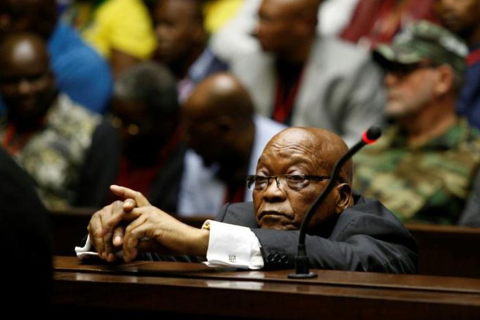 Former South African President Jacob Zuma, seen here in court, used the country's intelligence services for his own ends, notably targeting his successor Cyril Ramaphosa, a government report says
