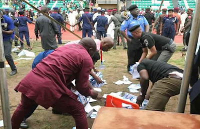 Thugs disrupting election process/illustration [nigerianeye]