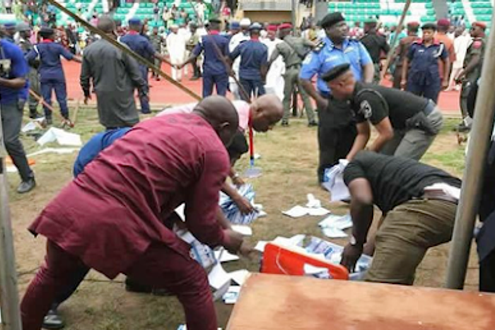 Thugs disrupting election process/illustration [nigerianeye]