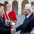 Chinese President Xi Jinping shakes hands with his Italian counterpart Sergio Mattarella in Rome