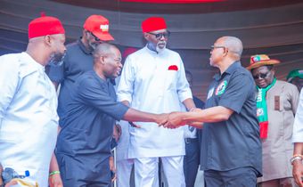 Peter Obi and Dr. George Moghalu, the Labour Party's governorship candidate in Anambra State.