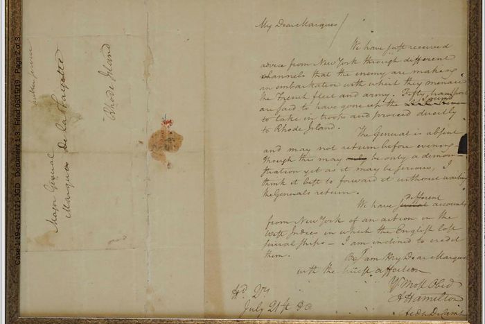 Stolen 1780 Letter by Hamilton Resurfaces at Auction