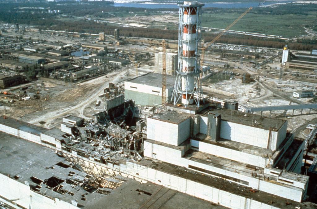 The Chernobyl nuclear power plant a few weeks after the 1986 disaster.