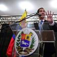 Venezuelan opposition leader and self-declared interim president Juan Guaido talks during a meeting with professionals and technicians at the Caraca's Chamber of Commerce Auditorium, in Caracas on May 16, 2019