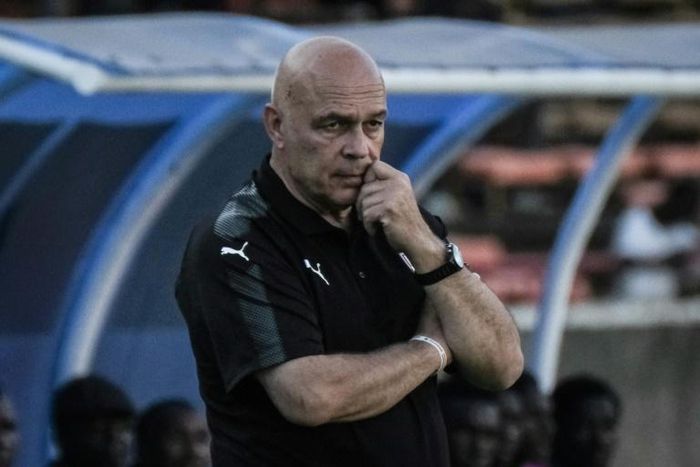 Swiss coach Christian Gross watches his Zamalek side during a 2019 CAF Confederation Cup group match in Kenya.