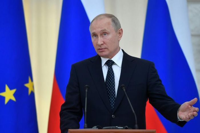 The star of the semi-scripted show "Tonight with Vladimir Putin" will be a 3D digital cartoon of the Russian president (pictured May 15, 2019), created using performance capture technology