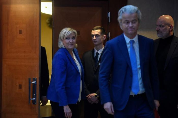 France's National Rally head Marine Le Pen (L) and Dutch politician Geert Wilders are among the far-right party leaders expected at the meeting in Prague