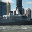 The USS Arlington (pictured May 2018), which transports marines, amphibious vehicles, conventional landing craft and rotary aircraft, will head toward the Gulf after intelligence reports suggested Iran was planning some sort of attack in the region