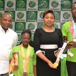 (R-L): Special Olympics Athlete, Chima Maduakor; State Head, SME, Lagos Zone, Globacom, Marie Macfoy; Special Olympics Athlete, Tejumola Ogunlela and Manager, Sports Programmes, Special Olympics Nigeria, Adeola Oladugba, at the reception held by Globac...