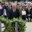 Israeli Prime Minister Benjamin Netanyahu lays a wreath during a ceremony marking the annual Holocaust Remembrance Day at Yad Vashem Holocaust Memorial in Jerusalem on May 2, 2019