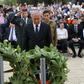 Israeli Prime Minister Benjamin Netanyahu lays a wreath during a ceremony marking the annual Holocaust Remembrance Day at Yad Vashem Holocaust Memorial in Jerusalem on May 2, 2019