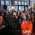 Exit polls show Germany's Social Democratic Party which was not only toppled from second place at European polls by the Greens, but also suffered a humiliating loss at state elections in its stronghold Bremen.