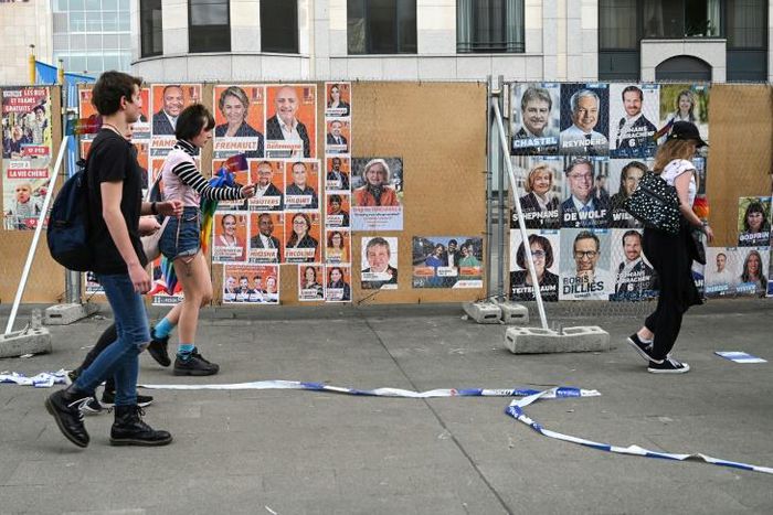 Plenty of electoral posters can be seen in Brussels as Belgium on Sunday holds national, regional and European elections